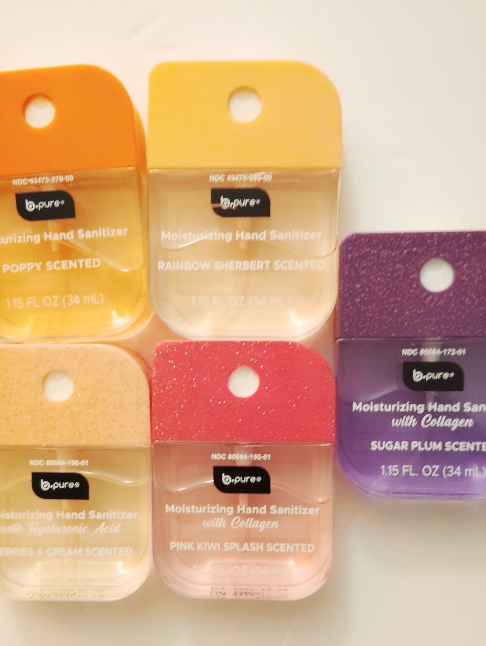 5 b-pure Moisturizing Hand Sanitizer Mized Lot And Scents NEW